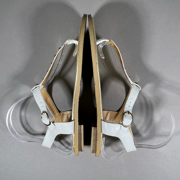 Jack Rodgers Sandals Gold Accents White Straps‎ Size 7M - Picture 6 of 15